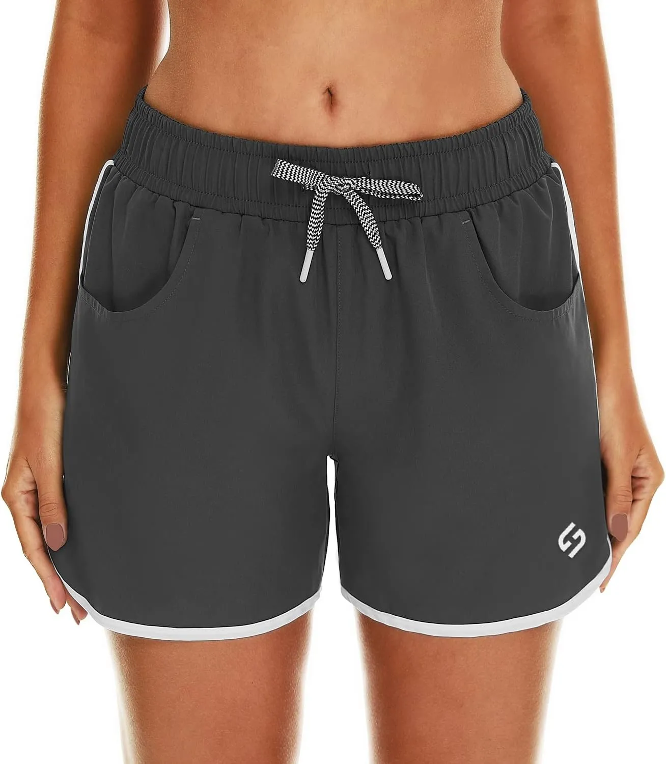 HODOSPORTS Women's 4" Swim Shorts Quick Dry Board Shorts Swimsuit Bottom with Pockets