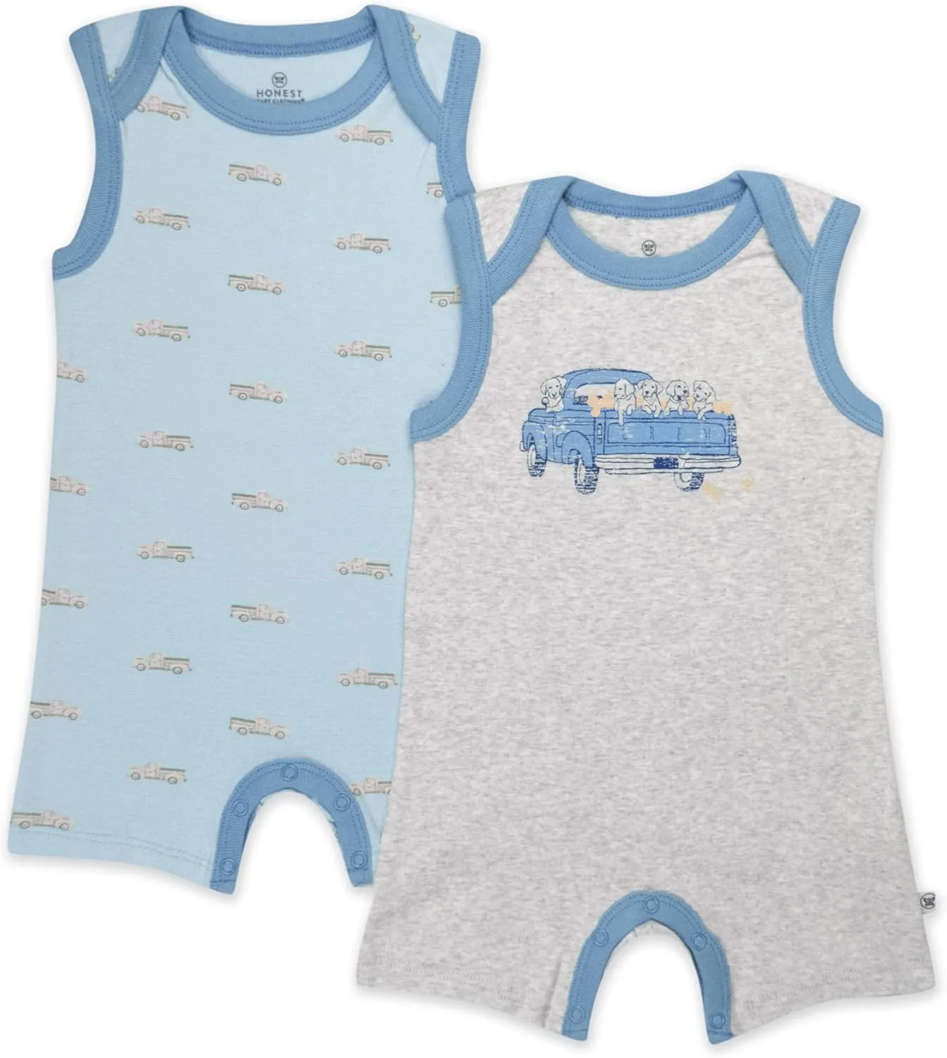HonestBaby baby-boys Multipack 100% Organic Cotton Sleeveless Romper