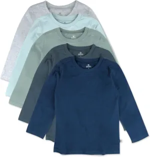 HonestBaby Multipack Long Sleeve T-shirts Tee 100% Organic Cotton Baby, Toddler, Kids, Boys, Girls