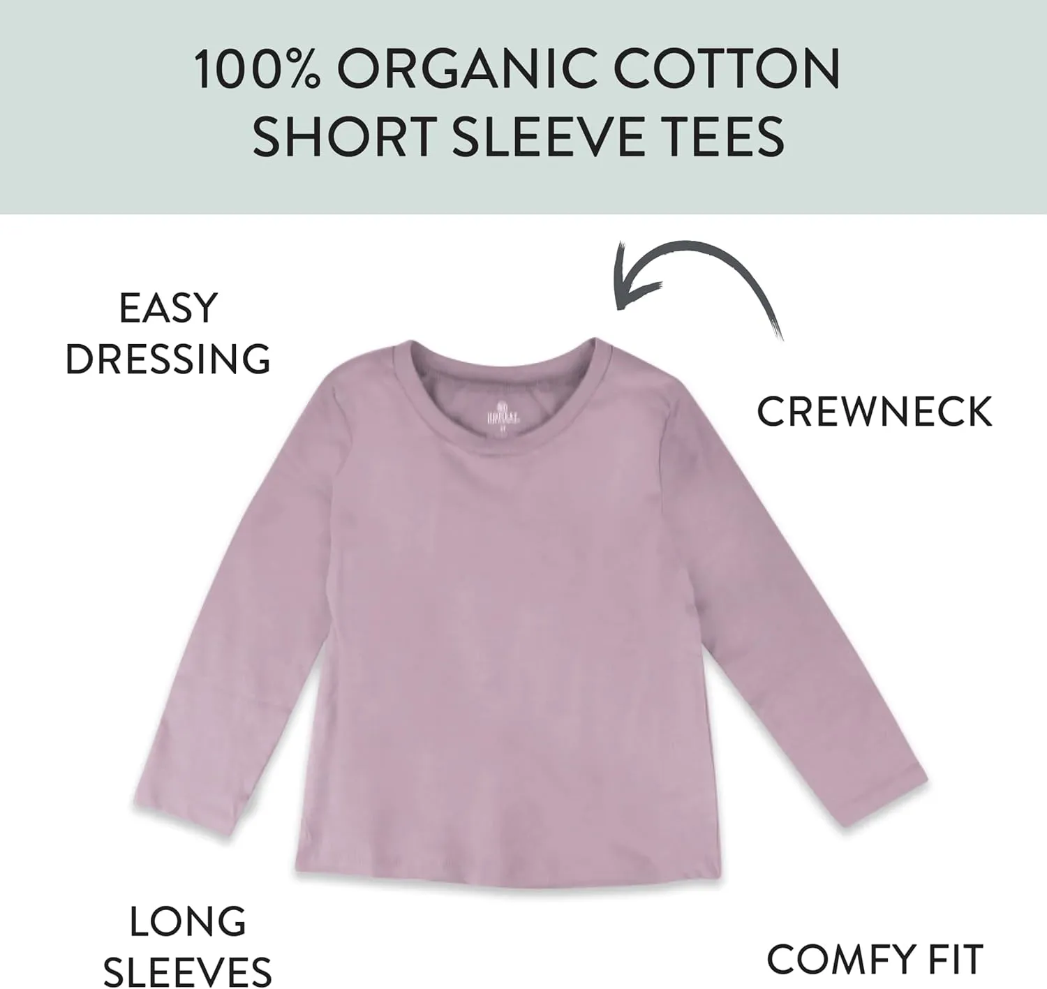HonestBaby Multipack Long Sleeve T-shirts Tee 100% Organic Cotton Baby, Toddler, Kids, Boys, Girls