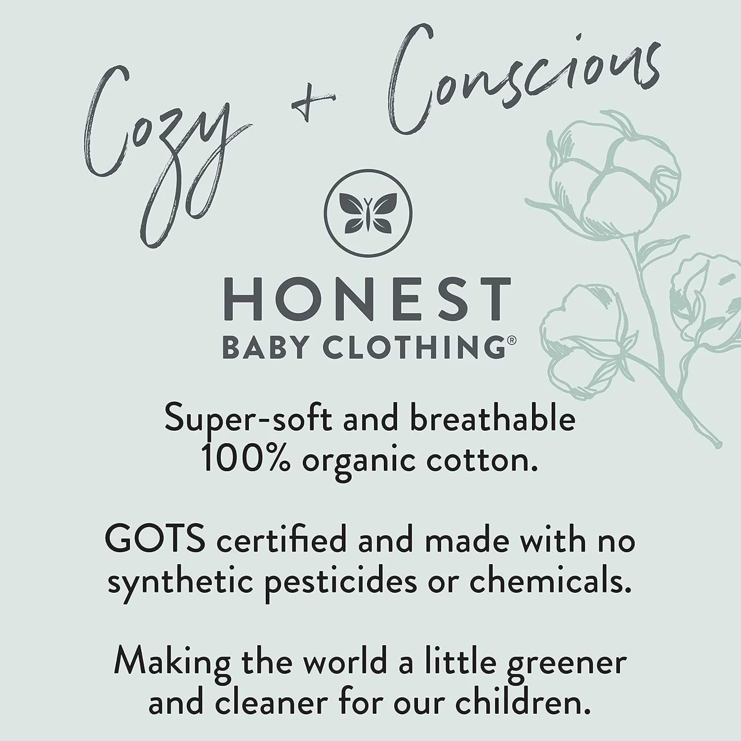 HonestBaby Multipack Long Sleeve T-shirts Tee 100% Organic Cotton Baby, Toddler, Kids, Boys, Girls