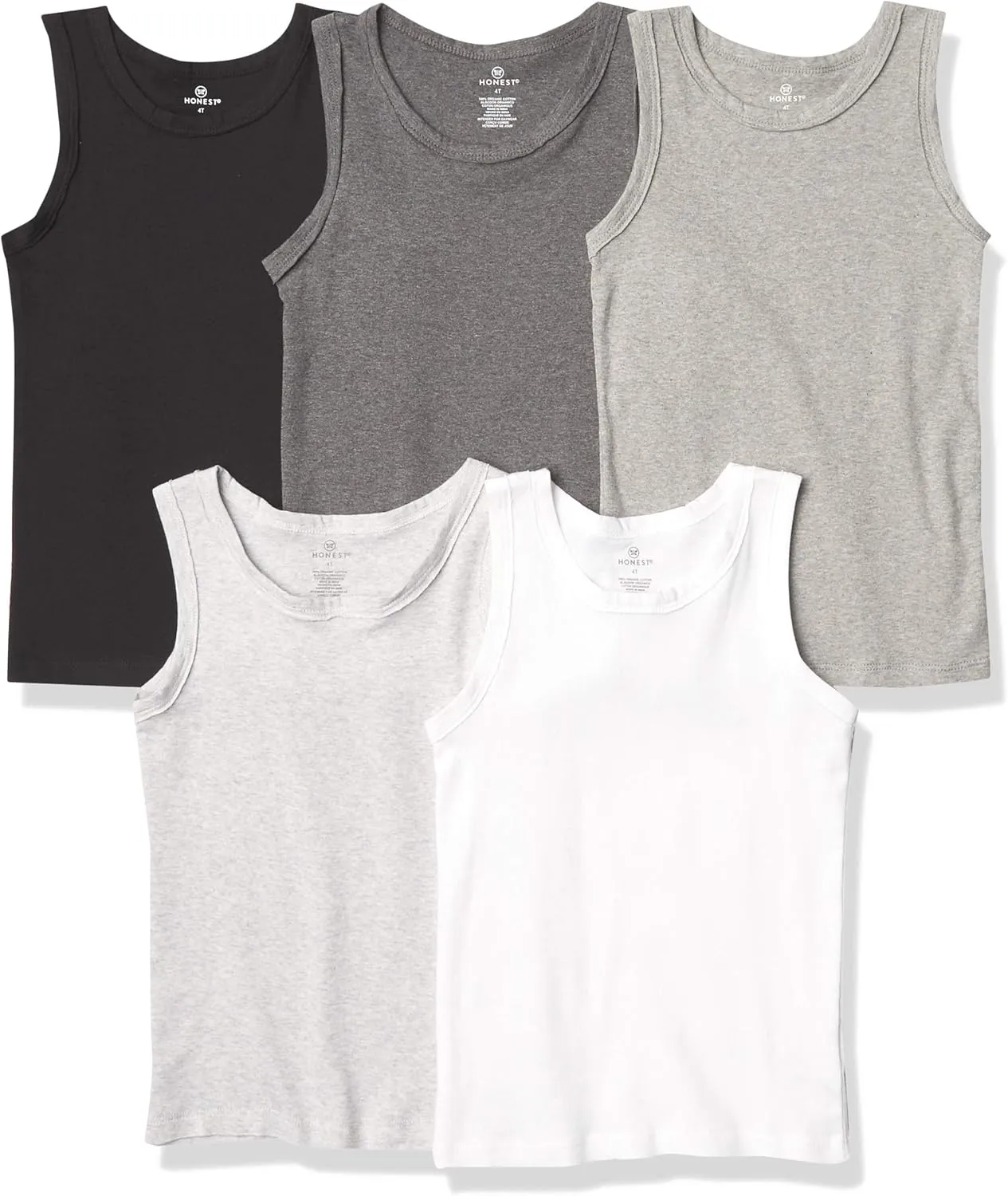 HonestBaby Multipack Long Sleeve T-shirts Tee 100% Organic Cotton Baby, Toddler, Kids, Boys, Girls