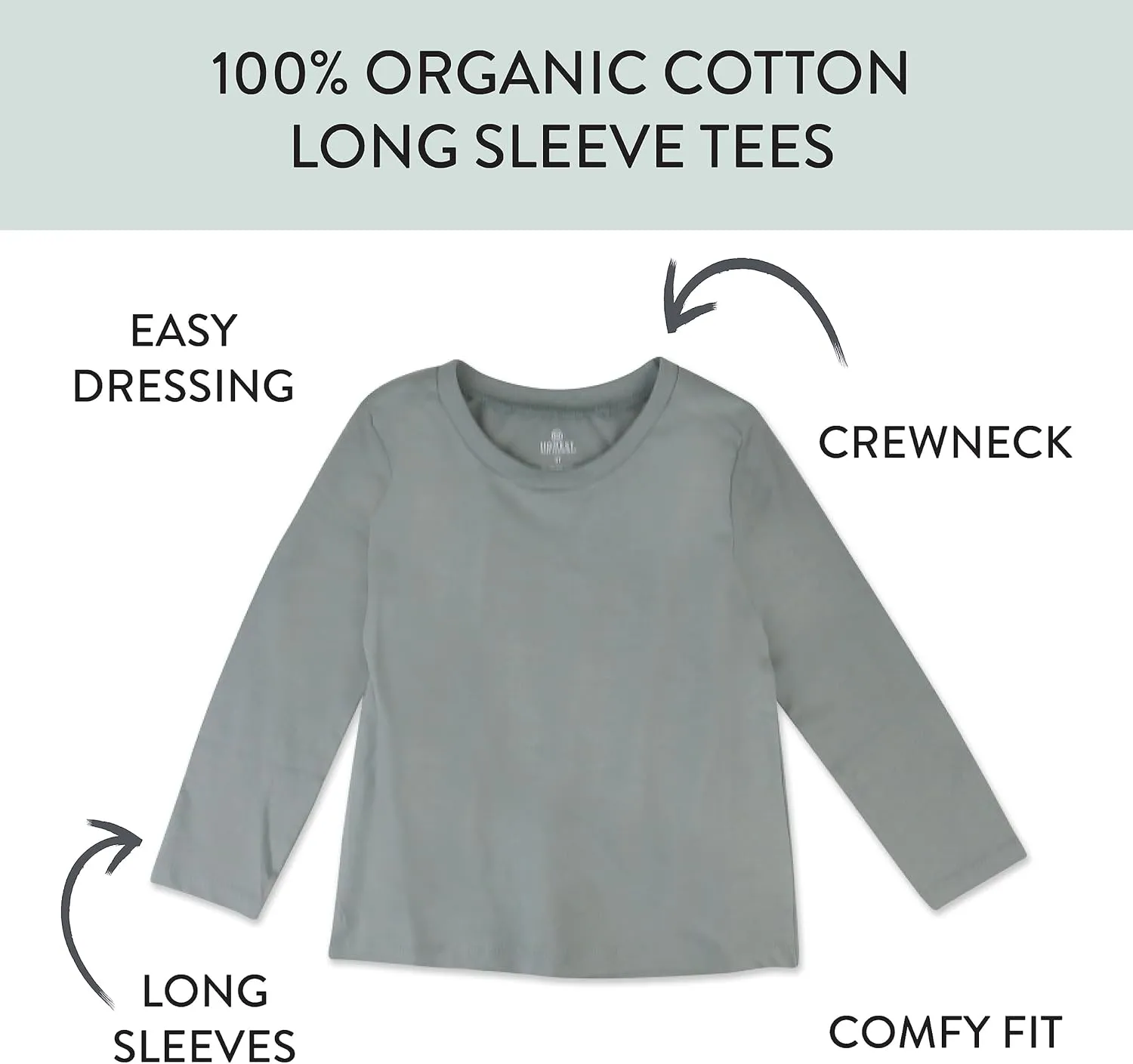 HonestBaby Multipack Long Sleeve T-shirts Tee 100% Organic Cotton Baby, Toddler, Kids, Boys, Girls