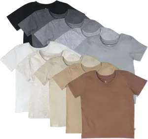 HonestBaby Multipack Short Sleeve T-Shirt Tee 100% Organic Cotton Infant Baby, Toddler, Little Kids Boys, Girls, Unisex
