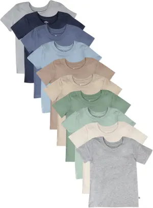 HonestBaby Multipack Short Sleeve T-Shirt Tee 100% Organic Cotton Infant Baby, Toddler, Little Kids Boys, Girls, Unisex