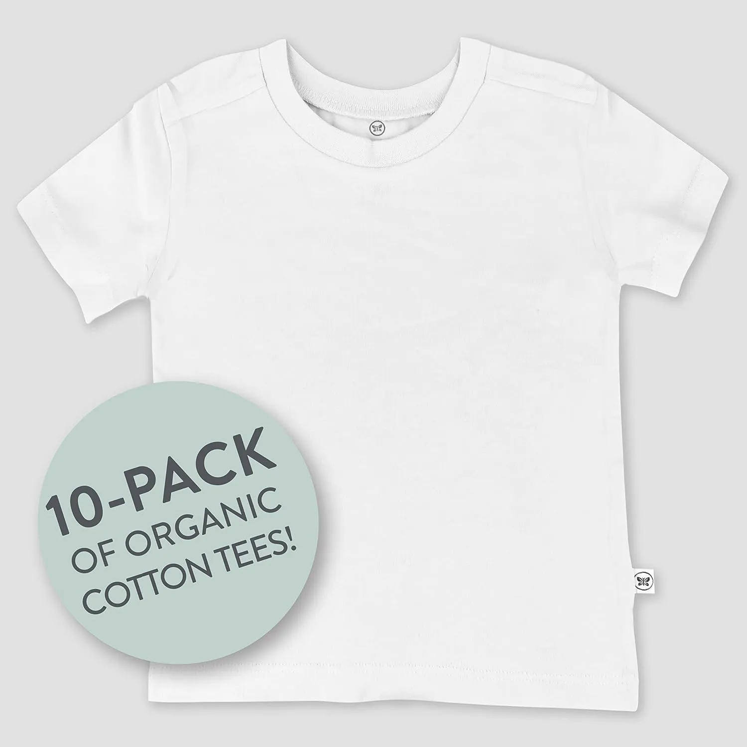 HonestBaby Multipack Short Sleeve T-Shirt Tee 100% Organic Cotton Infant Baby, Toddler, Little Kids Boys, Girls, Unisex