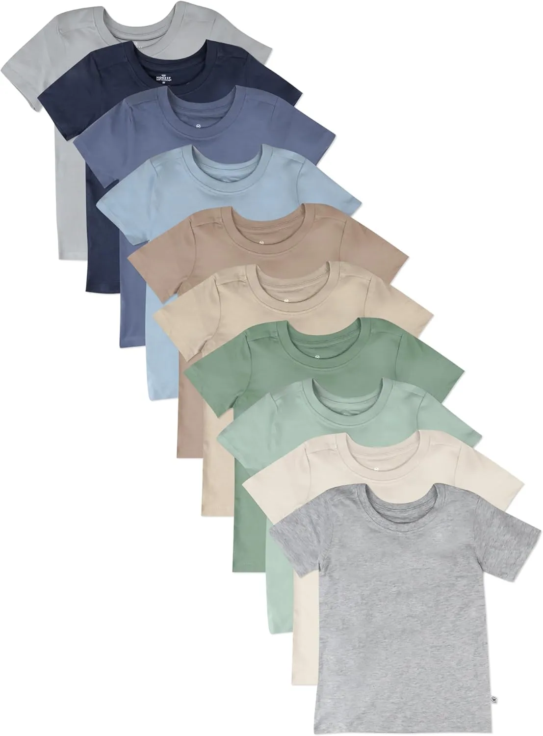 HonestBaby Multipack Short Sleeve T-Shirt Tee 100% Organic Cotton Infant Baby, Toddler, Little Kids Boys, Girls, Unisex