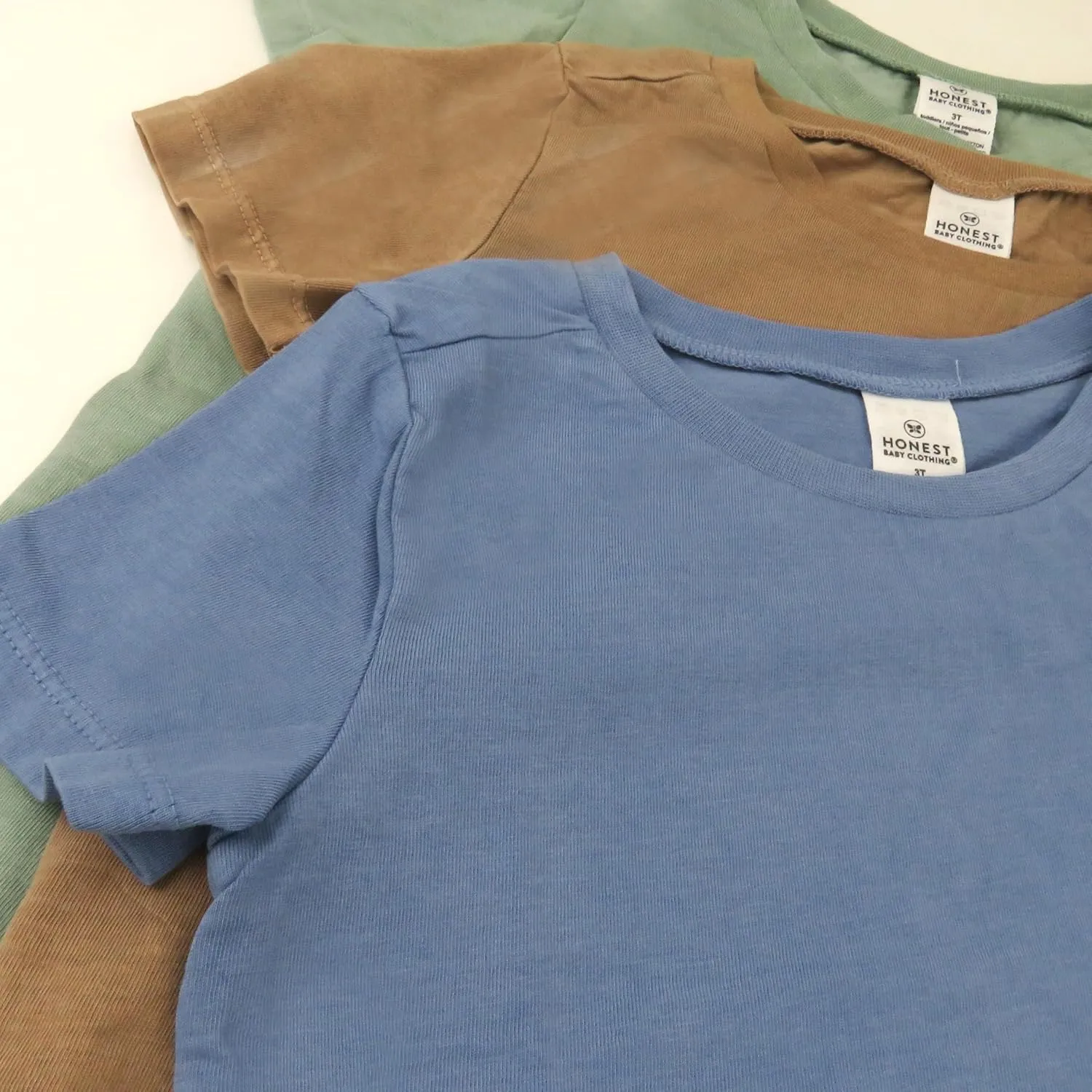 HonestBaby Multipack T-Shirts Short Sleeve Pocket Tees 100% Organic Cotton for Infant Baby and Toddler Boys, Girls, Unisex