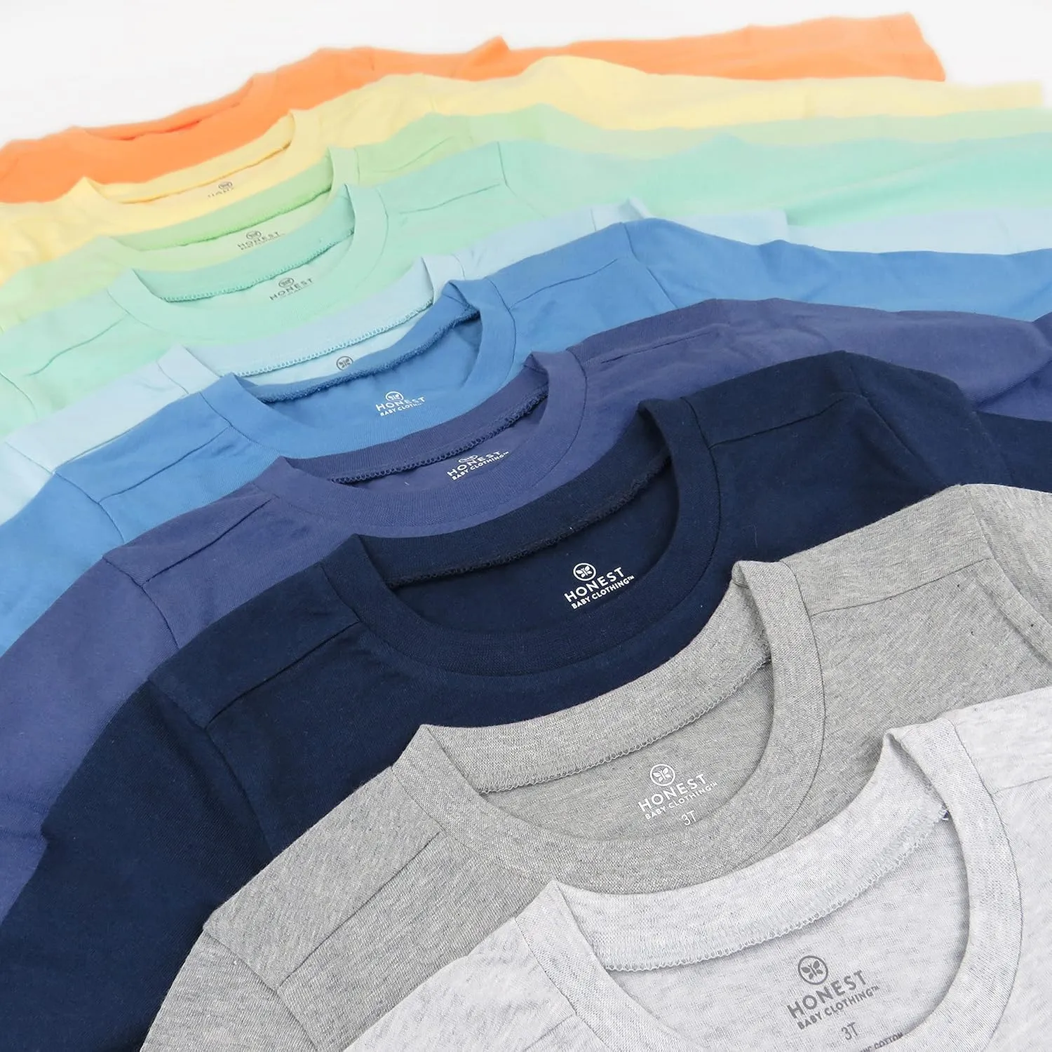 HonestBaby unisex-baby 10 Pack Long Sleeve T Shirts 100% Organic Cotton for Toddler, Boys, Girls