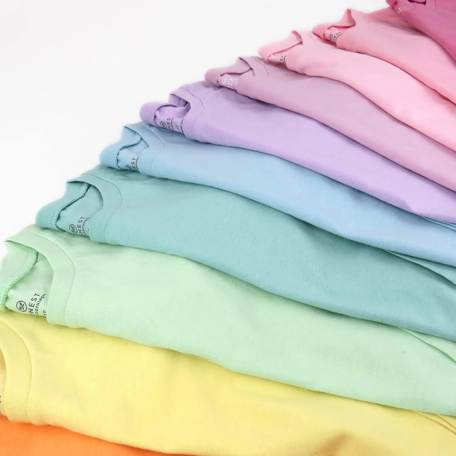 HonestBaby unisex-baby 10 Pack Long Sleeve T Shirts 100% Organic Cotton for Toddler, Boys, Girls
