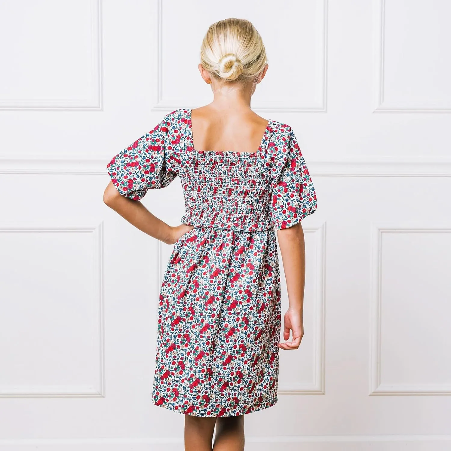 Hope & Henry Girls' Eyelet Shift Dress