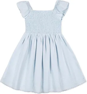 Hope & Henry Girls' Sleeveless Special Occasion Sun Dress with Bow Back Detail and Embroidery