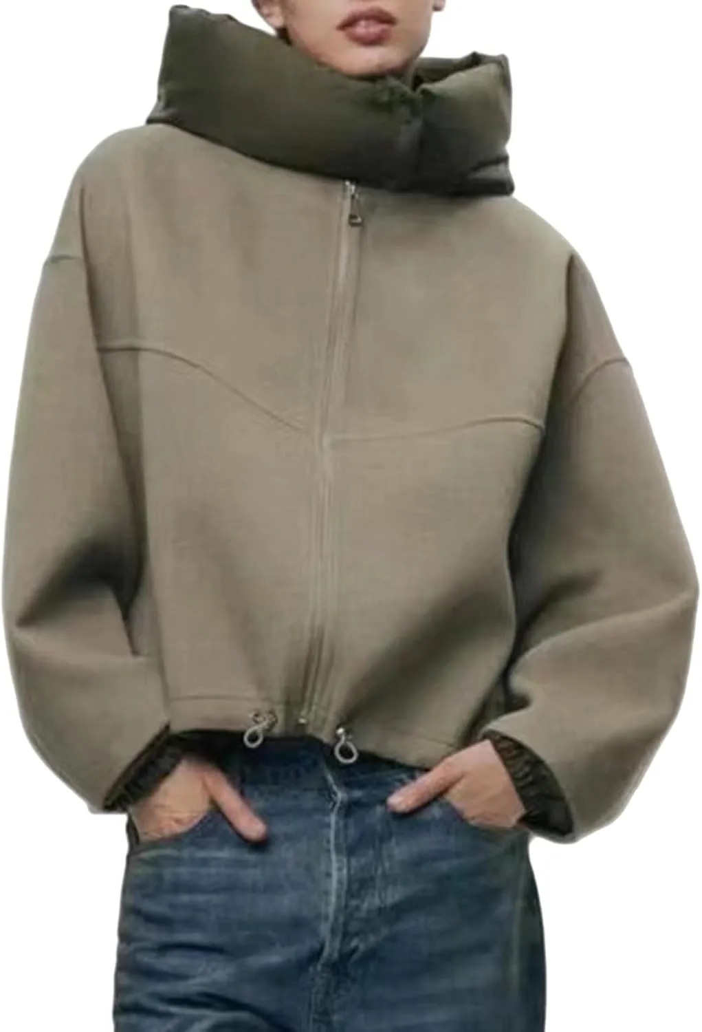 HOTIAN Women Long Sleeve Cardigan Sweater Open Front Cropped Jackets 2024 Fall winter Outwear