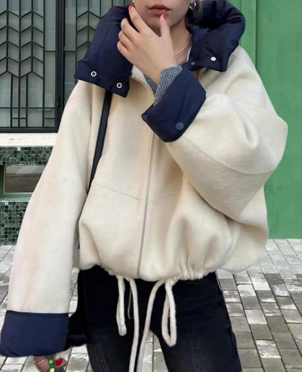 HOTIAN Women Long Sleeve Cardigan Sweater Open Front Cropped Jackets 2024 Fall winter Outwear