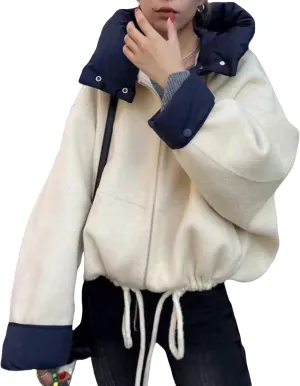 HOTIAN Women Long Sleeve Cardigan Sweater Open Front Cropped Jackets 2024 Fall winter Outwear