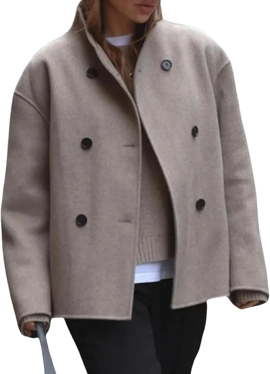 HOTIAN Women Long Sleeve Cardigan Sweater Open Front Cropped Jackets 2024 Fall winter Outwear
