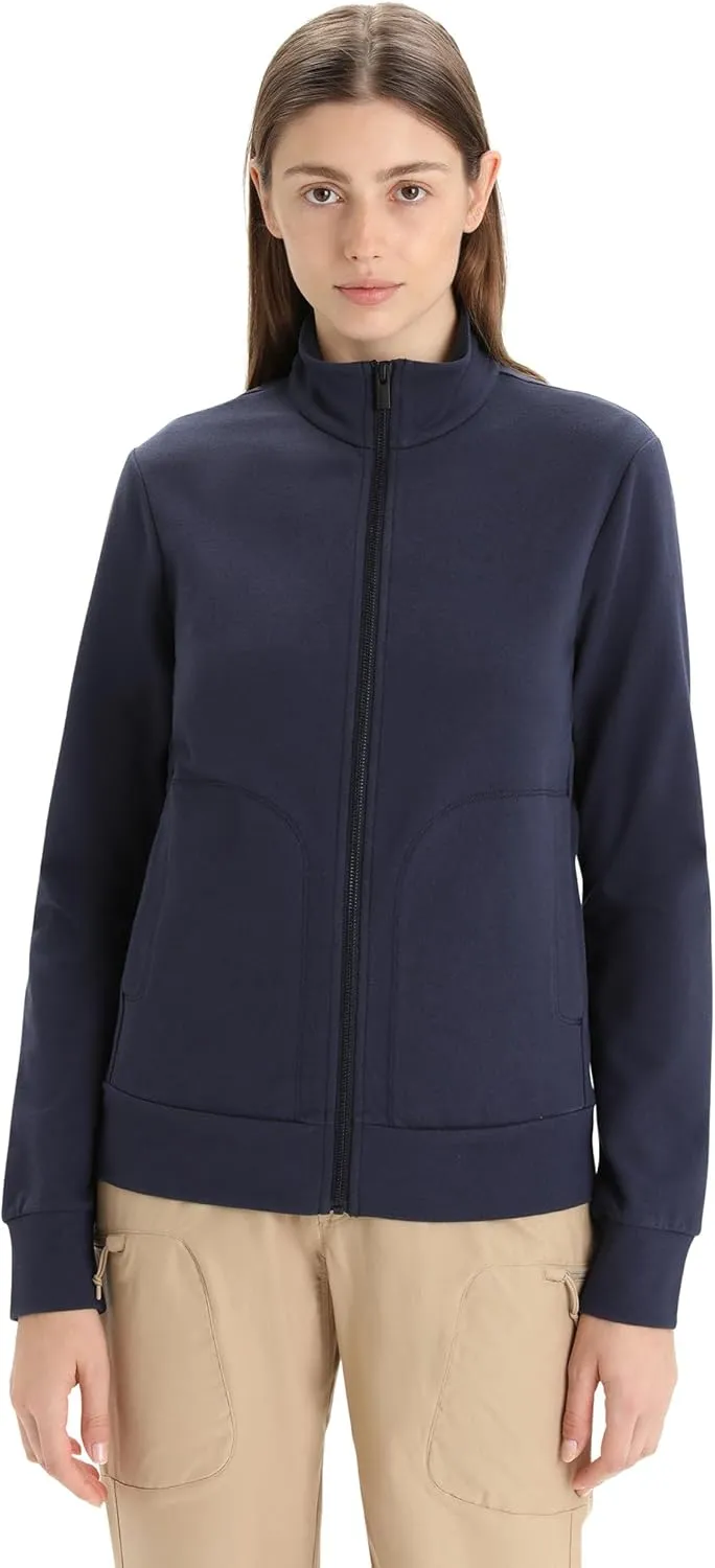 Icebreaker Merino Women's Central Long Sleeve Full-Zip Casual Wool Lounge Sweatshirt