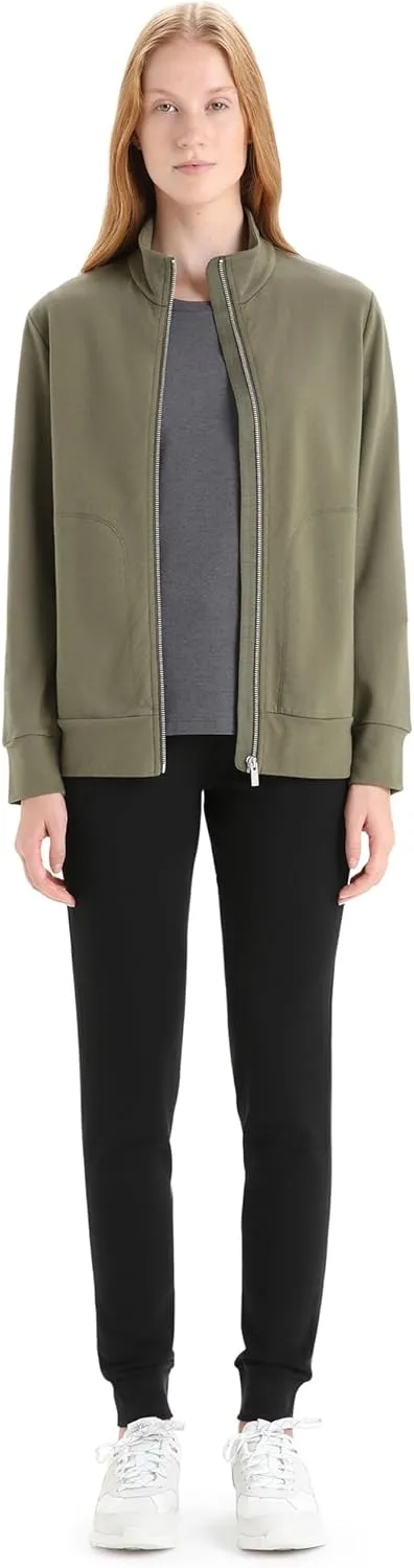 Icebreaker Merino Women's Central Long Sleeve Full-Zip Casual Wool Lounge Sweatshirt