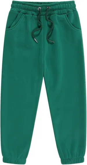 Kids Boys Drawstring Jogger Cotton Sweatpants Toddler Pull on Straight Elastic Waist Running Athletic Pants Workout