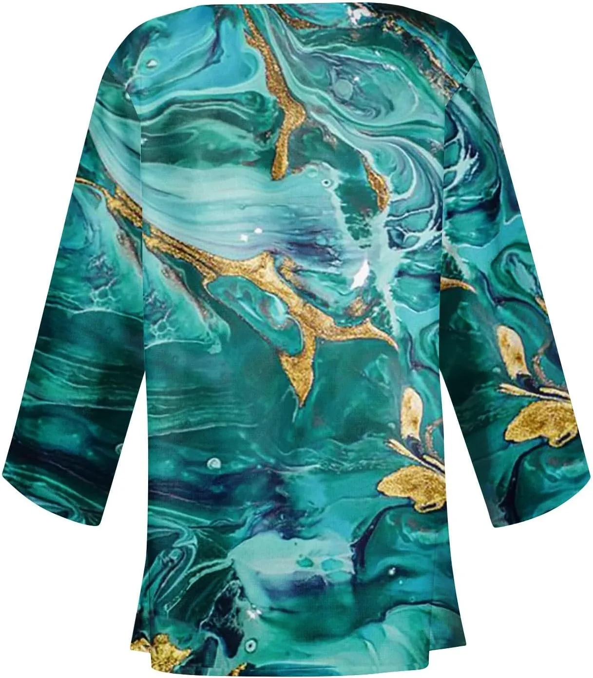 Kimonos for Women Plus Size Lightweight Floral Printed Tops Dressy Casual 3/4 Sleeve Summer Cardigan