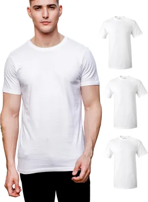 Klizzer 100% Cotton T Shirts for Men - Soft Premium Pack of 3 Regular Fit Crew Neck T-Shirts Plain Short Sleeve Tees