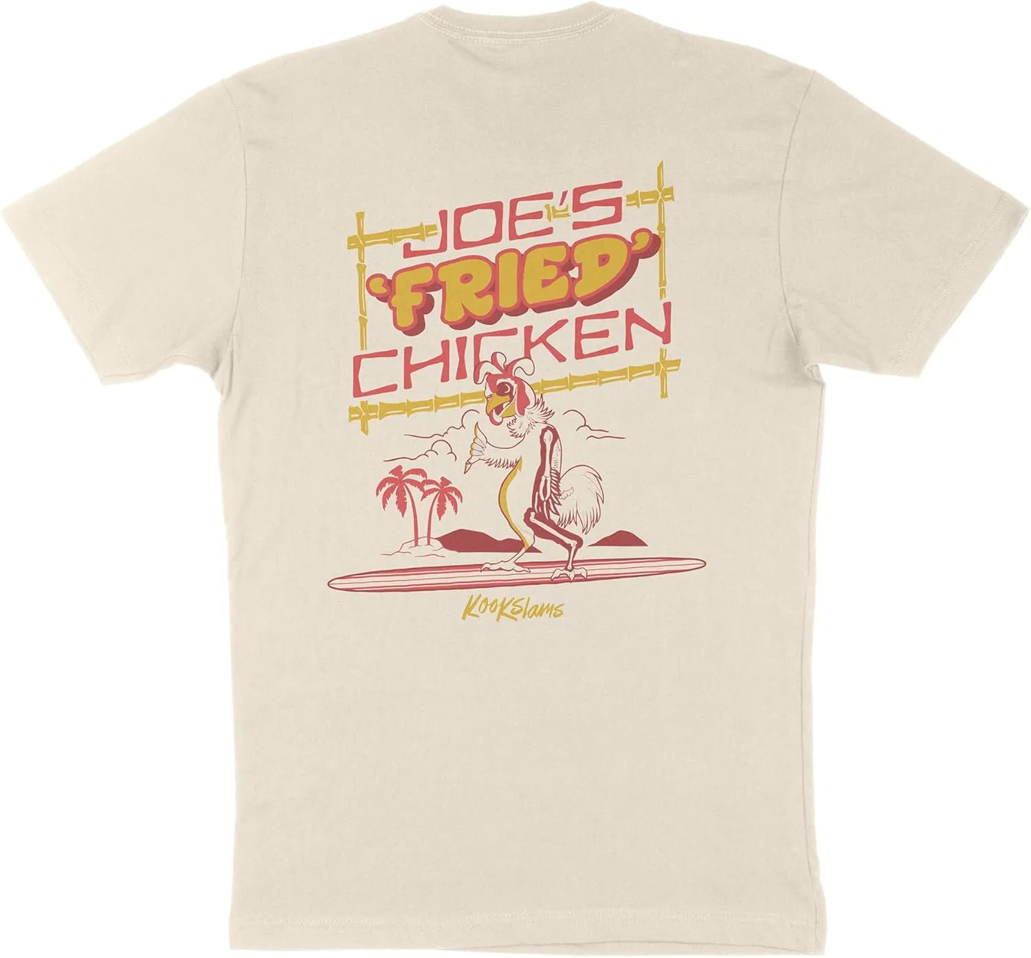 Kookslams Fried Chicken T-Shirt, Trendy Novelty Short Sleeve Tee for Men & Women, Soft Material