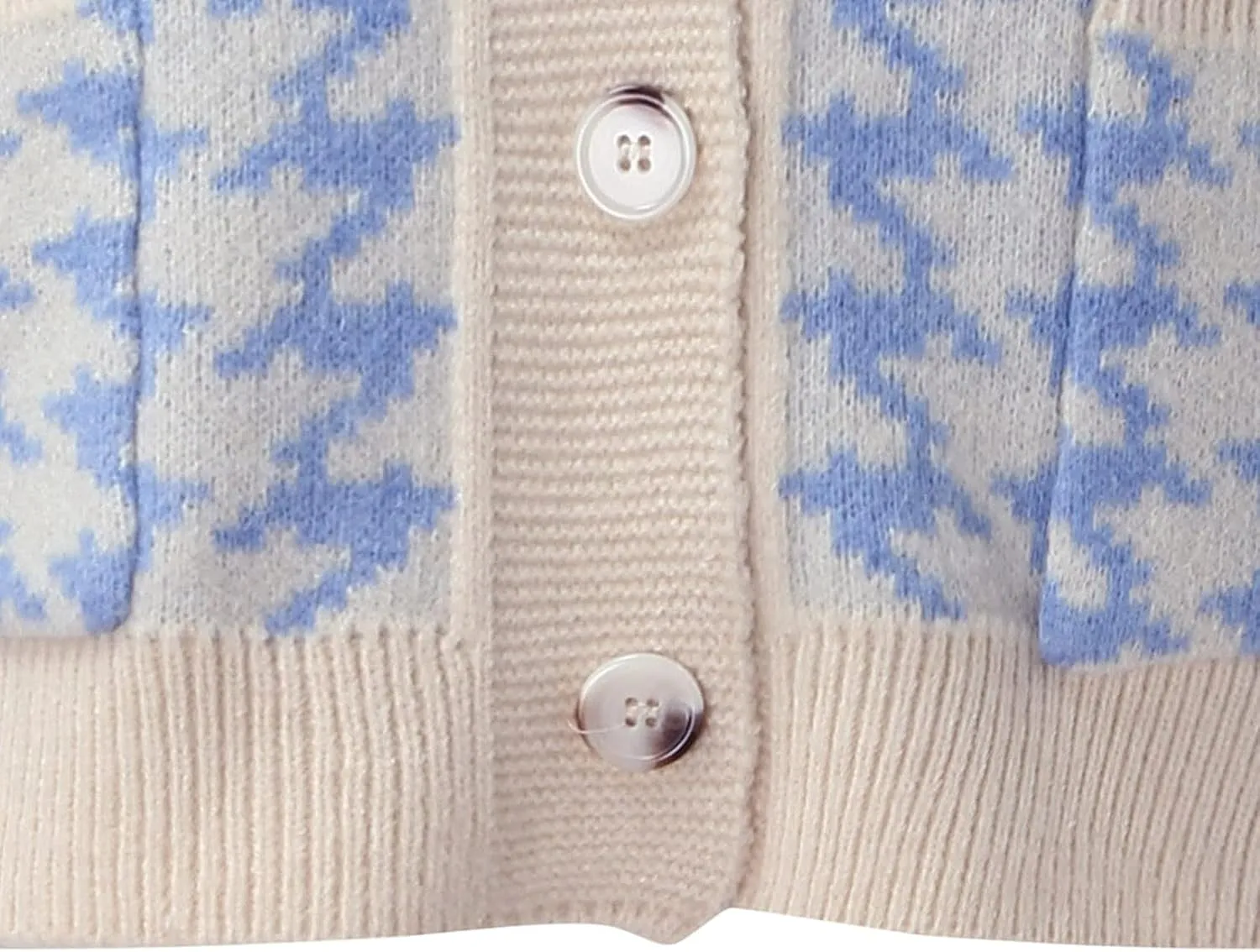 Ladies Casual Print Button Down Pocket Long Sleeve Short Loose Knit Cardigan Oversize All up Wrap Sweater