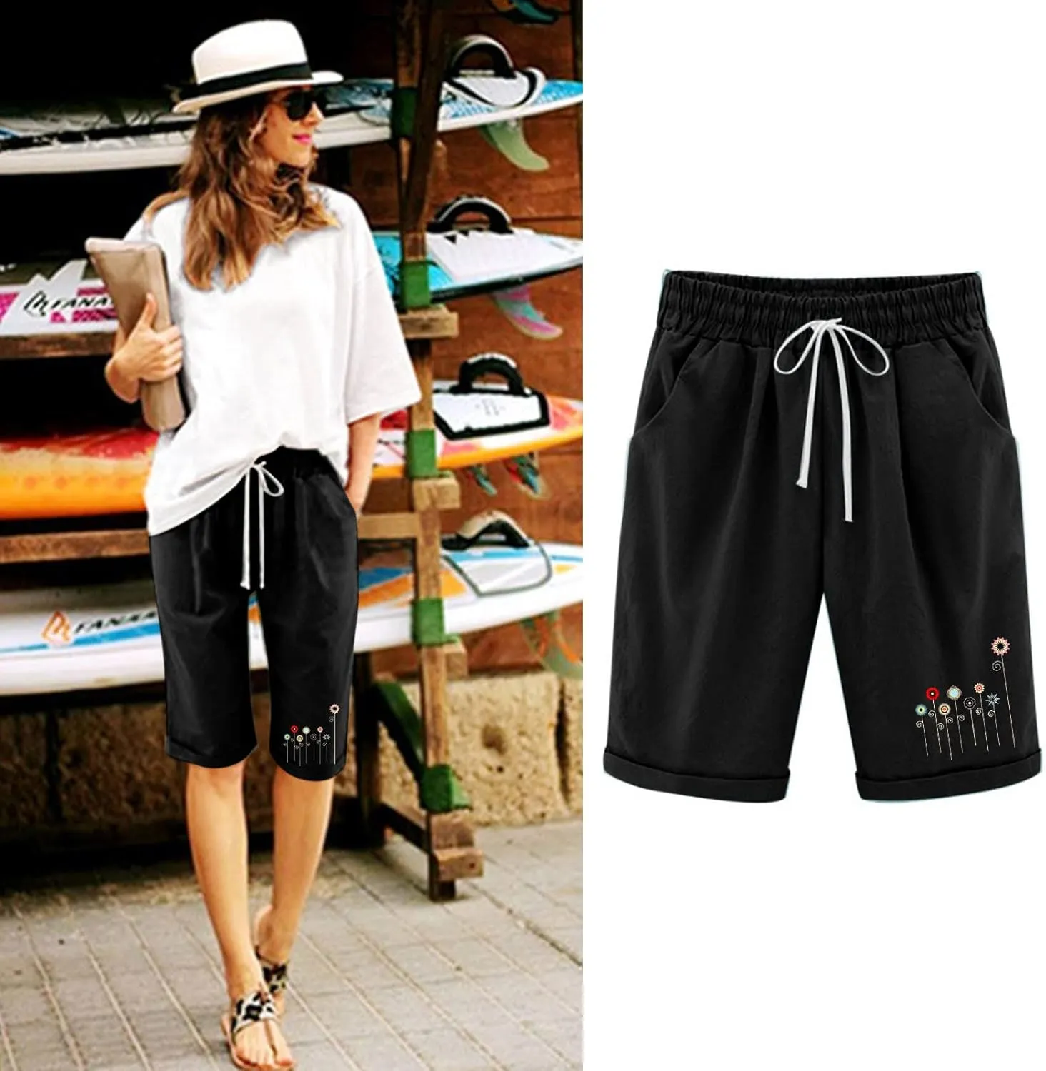 LCMTWX Shorts for Women Casual Pants High-Waist Sports Loose Shorts Casual Fashion Pants Shorts for Women Denim Shorts