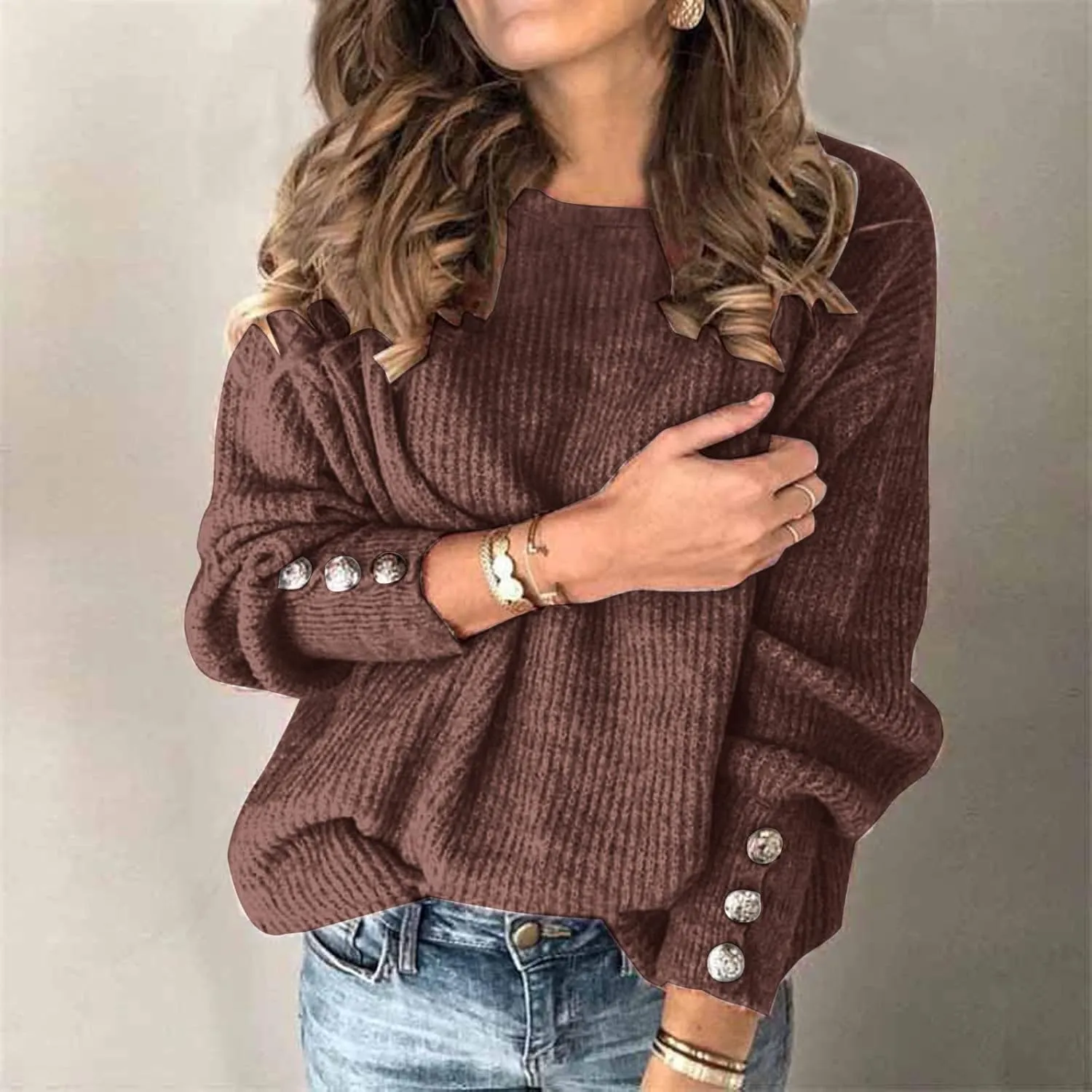 LCMTWX Women Autumn Winter Colorblock Pullover Sweaters Loose Sweater Pullover Loose Chunky Knit Jumper Tops Blouse 2023