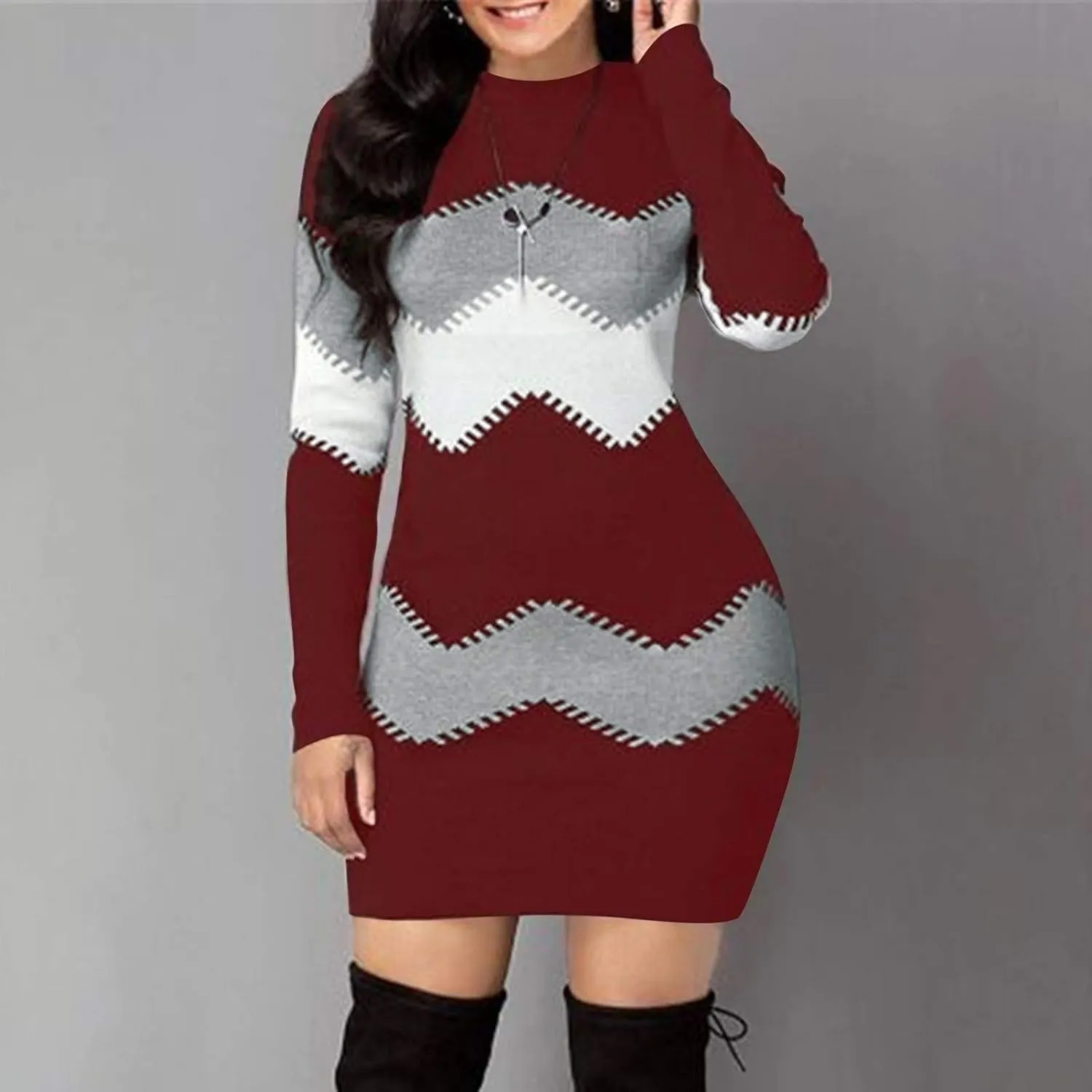 LCMTWX Women's Crewneck Oversized Sweater Dress 2023 Oversized Pullover Dresses Oversized Pullover