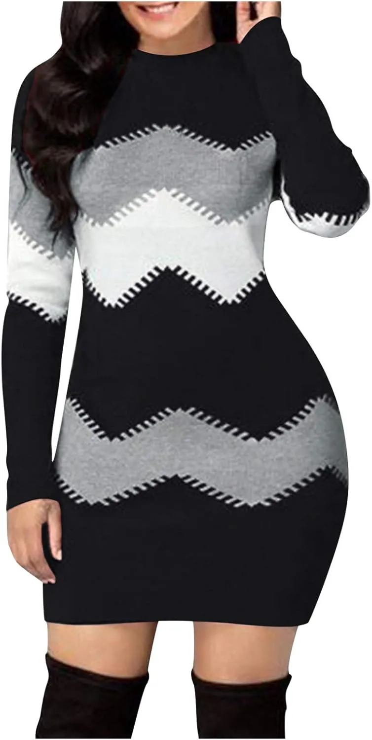 LCMTWX Women's Crewneck Oversized Sweater Dress 2023 Oversized Pullover Dresses Oversized Pullover