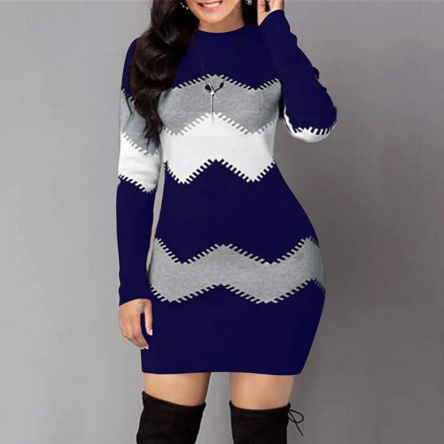 LCMTWX Women's Crewneck Oversized Sweater Dress 2023 Oversized Pullover Dresses Oversized Pullover
