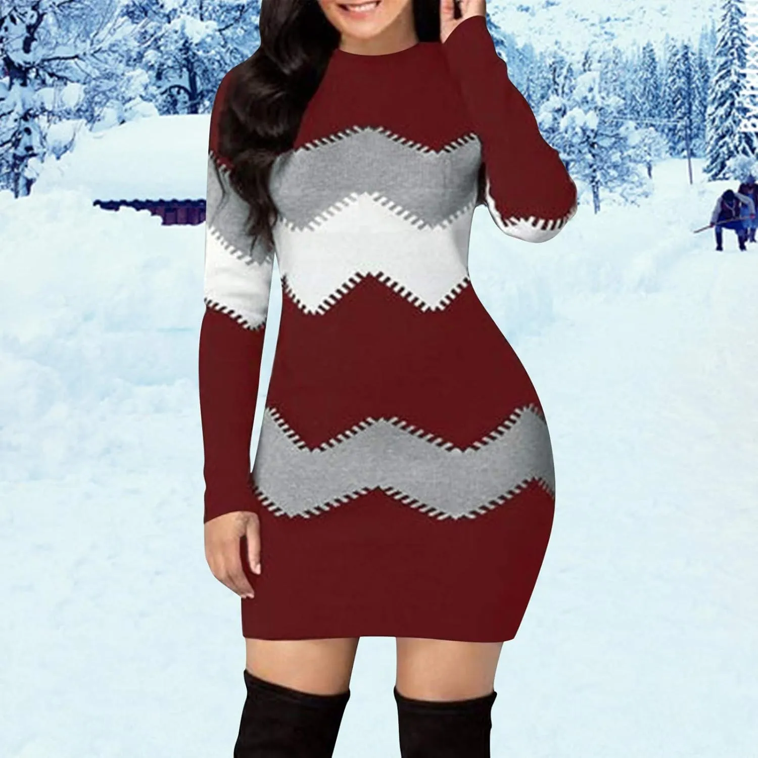 LCMTWX Women's Crewneck Oversized Sweater Dress 2023 Oversized Pullover Dresses Oversized Pullover
