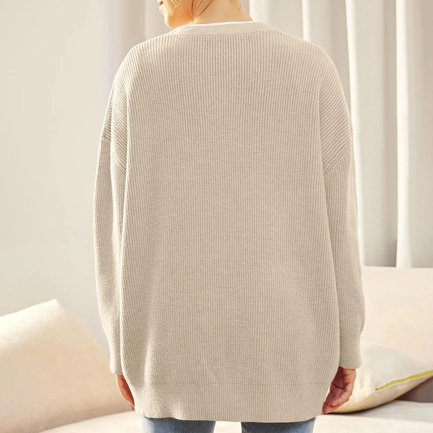 LCMTWX Womens Oversized Sweaters Casual Pullover Knitted Tops Loose Sleeve Sweater 2023 Fall Oversized Ribbed Knit Sweaters