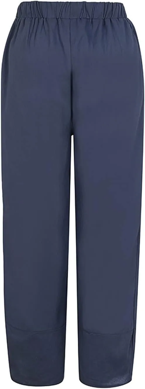 LCMTWX Womens Wide Leg Pants Summer Elastic High Waist Linen Pants Straight Leg Wide Leg Cropped Pants Cotton Pants Petite