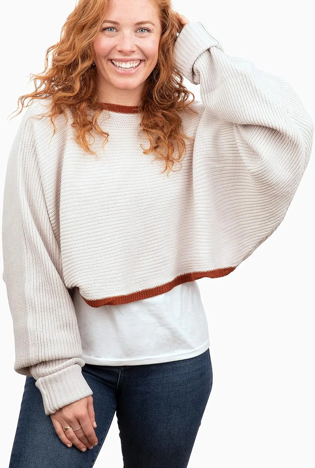 LEFF 360 Women Cardigan - Long Sleeve Sweater - Loose Warm Knit Sweaters - Open Front or Back - Arm Warmer - Knitwear