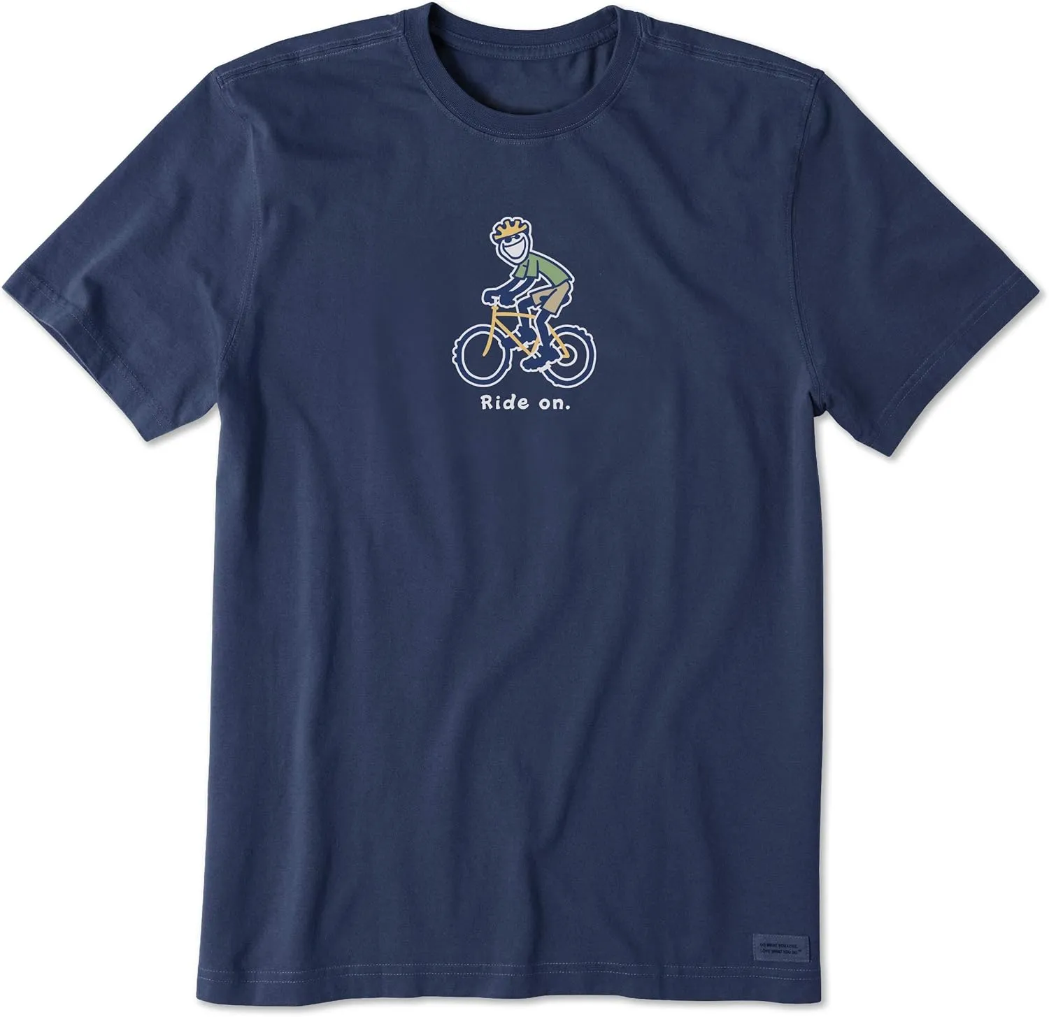 Life is Good Men's Crusher Tee Shirt, Short Sleeve Cotton Graphic T-Shirts, Bike Jake