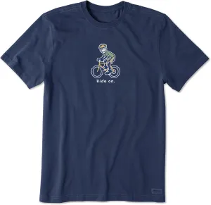 Life is Good Men's Crusher Tee Shirt, Short Sleeve Cotton Graphic T-Shirts, Bike Jake