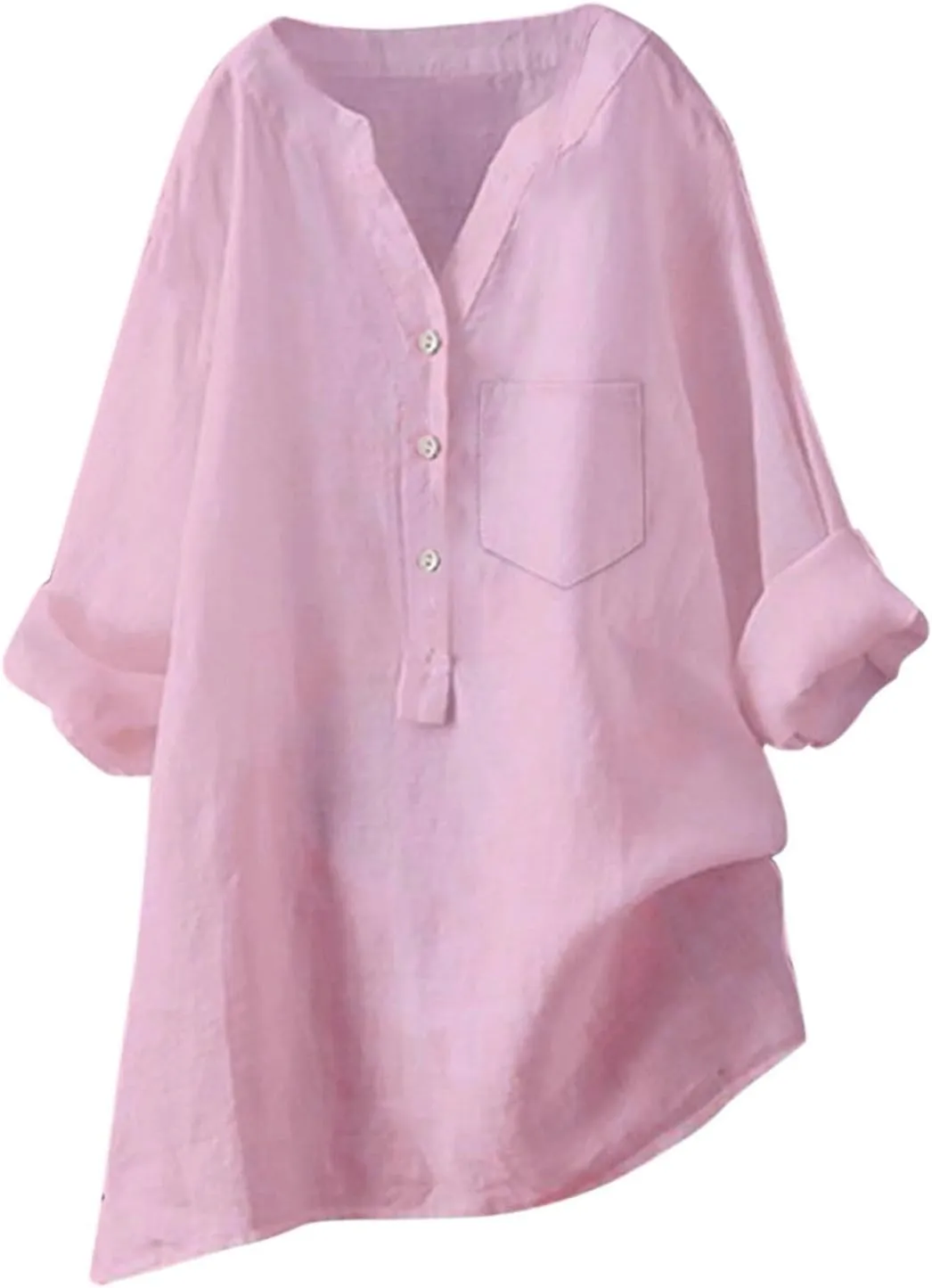Linen Shirts for Women 2025 Spring Summer Plus Size Long Sleeve Tops Dressy Casual Loose Comfy Work Gauze Blouses