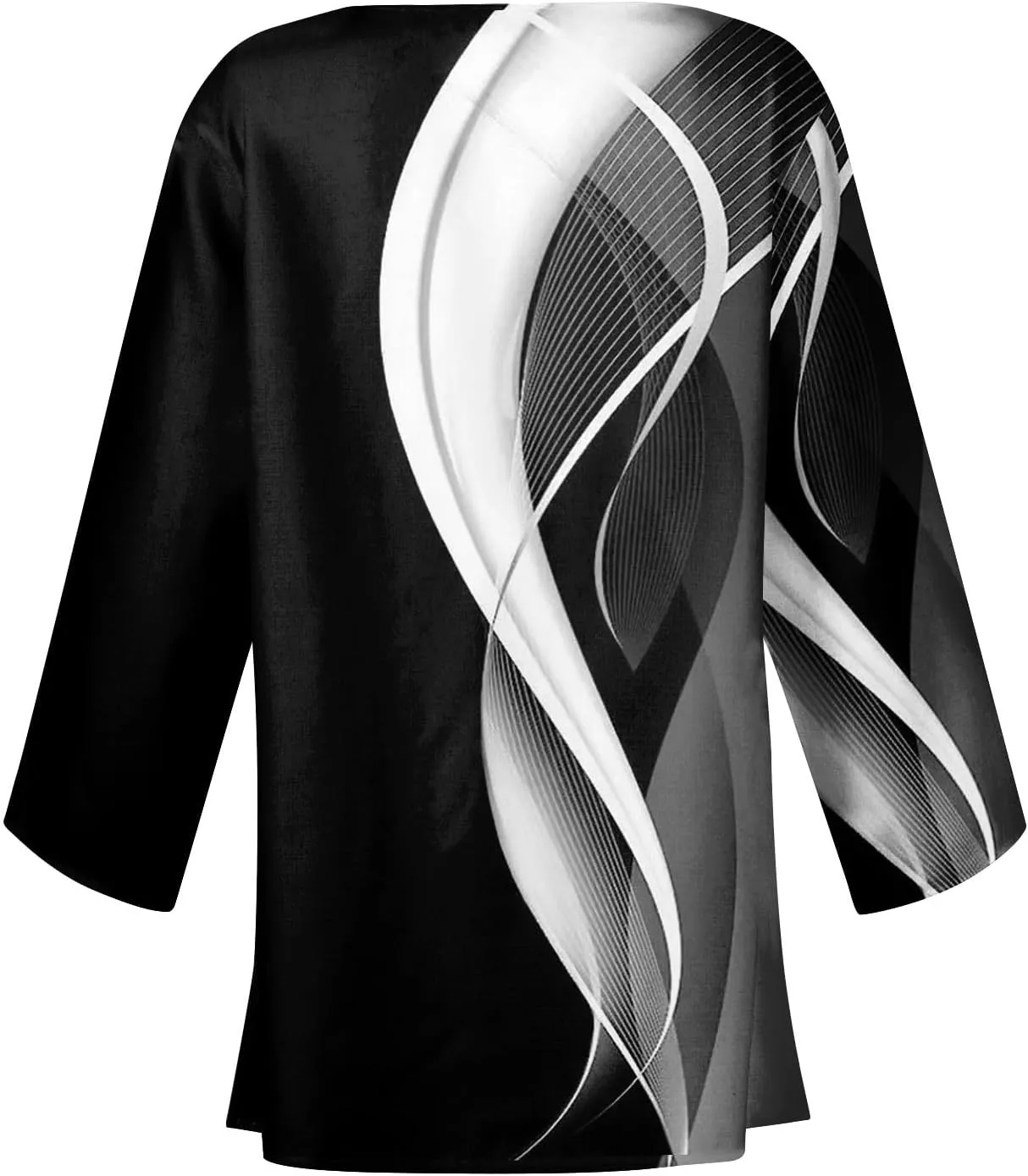 Long Sleeve Kimono for Womens Retro Print Casual Duster Blouse Tops Coat 3/4 Sleeve Jackets Lightweight Cardigans