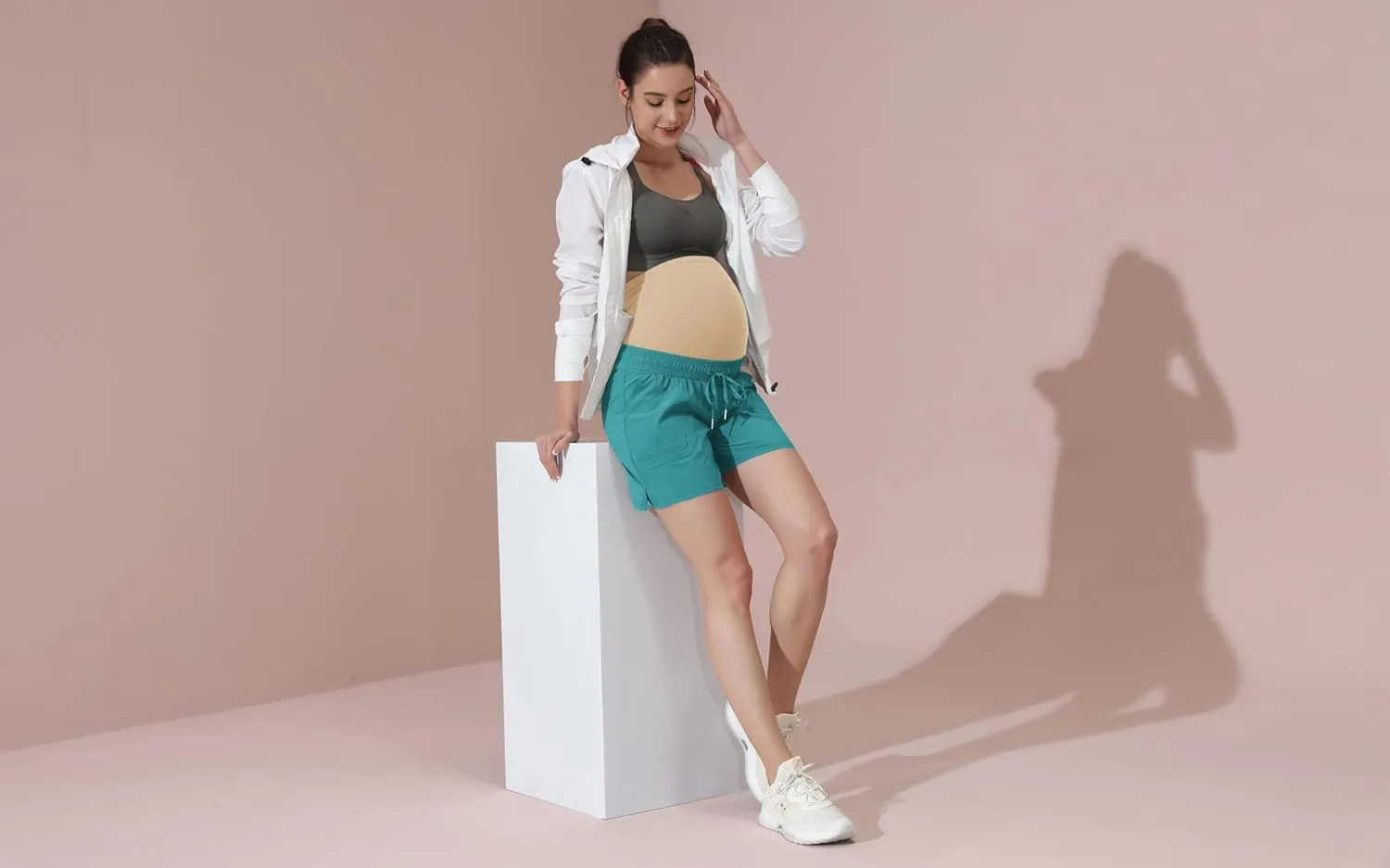 Maacie Maternity Hiking Shorts Quick Dry Waterproof 5" Workout Sports Shorts Outdoor Casual
