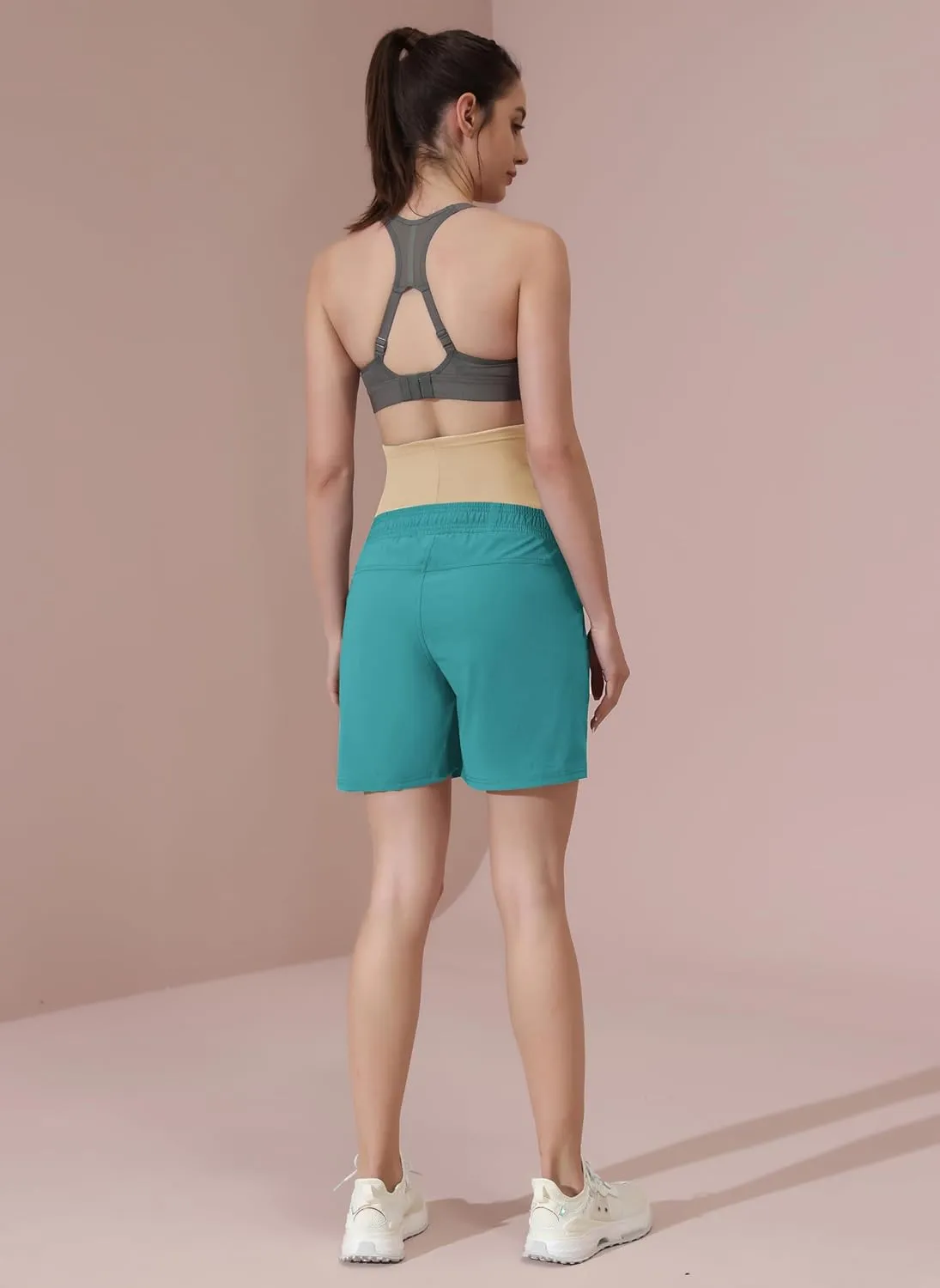 Maacie Maternity Hiking Shorts Quick Dry Waterproof 5" Workout Sports Shorts Outdoor Casual