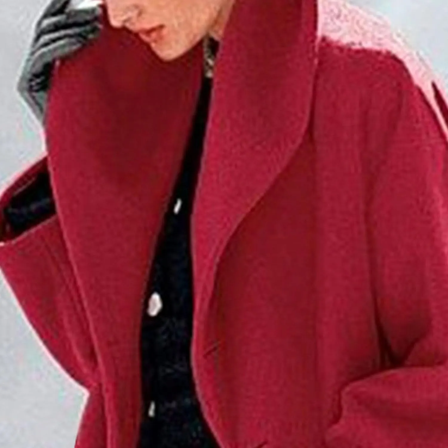 Maiyifu-GJ Womens Wool Blend Coat Single Breasted Trench Jackets with Hood Winter Casual Shawl Collar Overcoat Outerwear