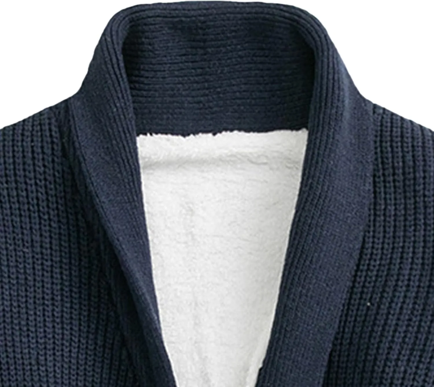 Men Button Down Wool Cardigan Slim Fit Shawl Collar Cardigans Sweater Stand Collar Button Knit Jacket