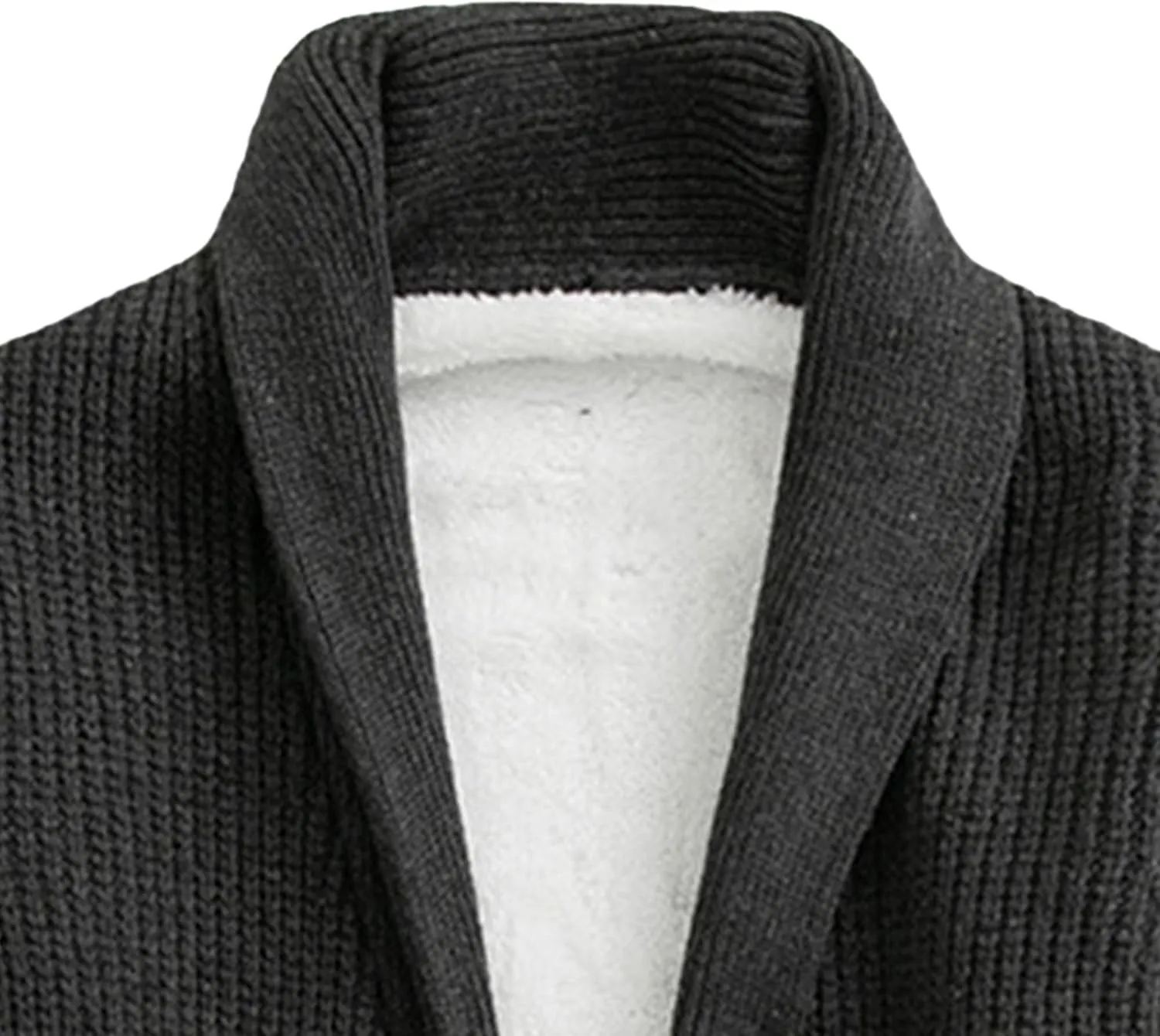 Men Button Down Wool Cardigan Slim Fit Shawl Collar Cardigans Sweater Stand Collar Button Knit Jacket