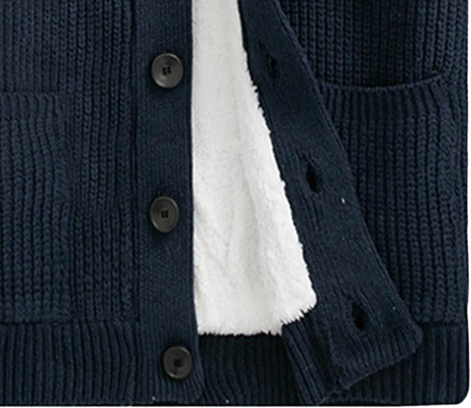 Men Button Down Wool Cardigan Slim Fit Shawl Collar Cardigans Sweater Stand Collar Button Knit Jacket