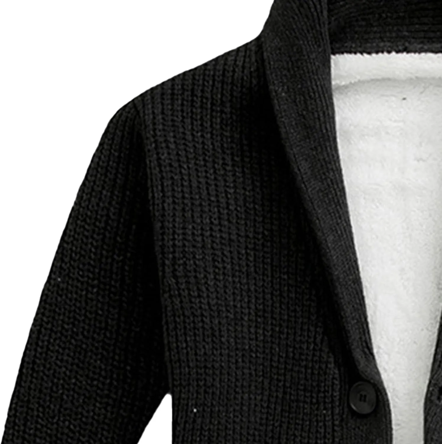 Men Button Down Wool Cardigan Slim Fit Shawl Collar Cardigans Sweater Stand Collar Button Knit Jacket