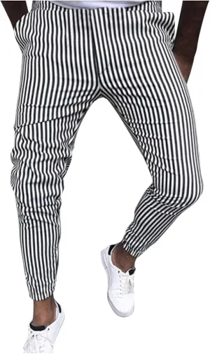 Men Plaid Slant Pocket Tapered Pants Slim Fit Stretch Flat Front Business Golf Pencil Pants Modern Grid Tailored Pants