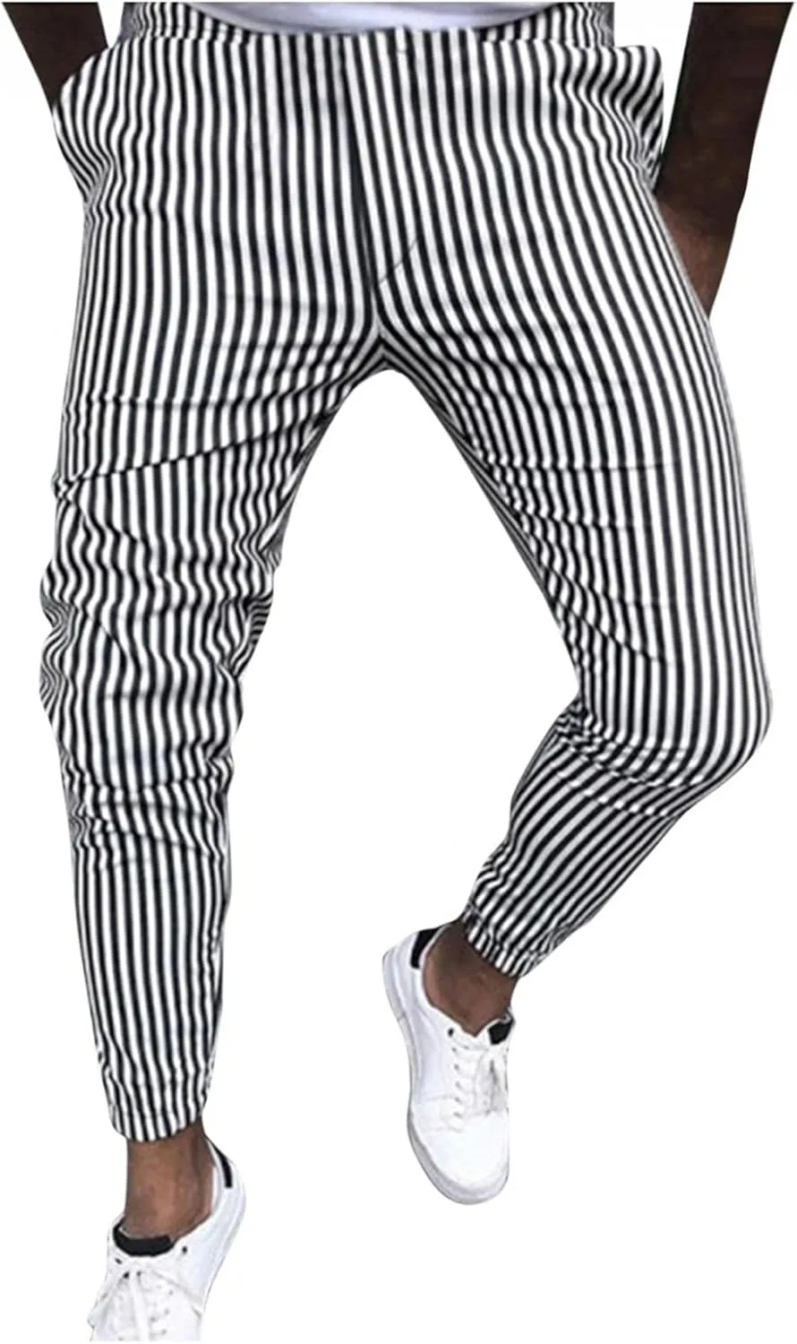 Men Plaid Slant Pocket Tapered Pants Slim Fit Stretch Flat Front Business Golf Pencil Pants Modern Grid Tailored Pants