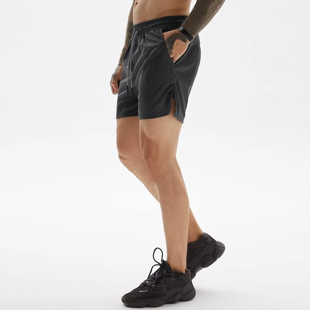 Men Running Shorts with Towel Loop Quick Dry Exercise Shorts for Gym Workout